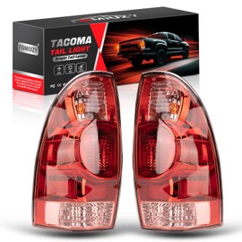 FOMIUZY Tail Lights Assembly Fit Toyota Tacoma 2005 2006 2007 2008 2009 2010 2011 2012 2013 2014 2015 Rear Red LED Taillight Back Up Lamp Lens Cover Left Driver & Right Passenger TO2801158 TO2800158