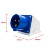 3 Pin Blue Industrial Plug IP44 32A 240V Replacement Plugs