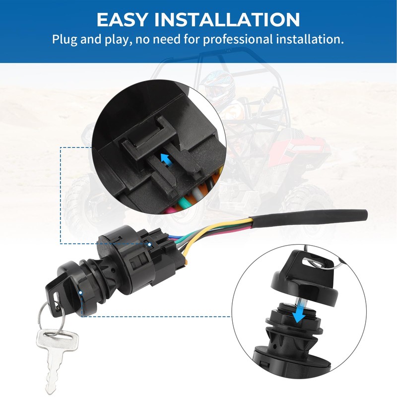 M MATI Ignition Key Switch 4 Position 6 Pin &