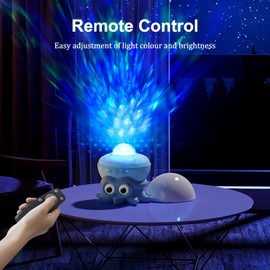 AVEKI Octopus Ocean Projector Night Light, 8 Color Changing Kids Night Light with Remote, Rotating Wave Projection & Timer, USB-Powered Bed Lamp for Children's Room Decor Funny Gift (Octopus)