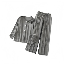 Aylashine Bedridden Patient Clothing,Tear Away Suit, Fully Open Adaptive Chemo Clothing,Four Seasons,For Men Dark Gray (M)