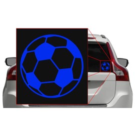 Soccer Ball [Pick Any Color] Vinyl Transfer Sticker Decal for Laptop/Car/Truck/Window/Bumper (3in x 3in, Blue)