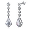 Dangle Earrings Silver Long Drop Earrings for Women Cubic Zirconia