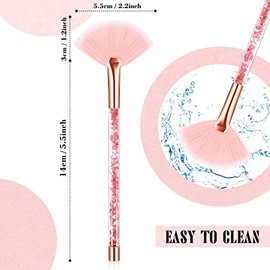 12 Piezas Brochas de Abanicos para Máscarilla Facial Cepillo de Abanico Facial con Mango de Arena Movediza Brillante Pinceles de Cara Suaves Aplicadores Herramientas Faciales con Bolsa (Colorido)