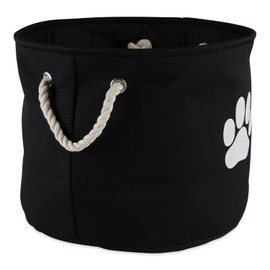 Bone Dry Pet Storage Collection Collapsible Bin, Black, Small Round