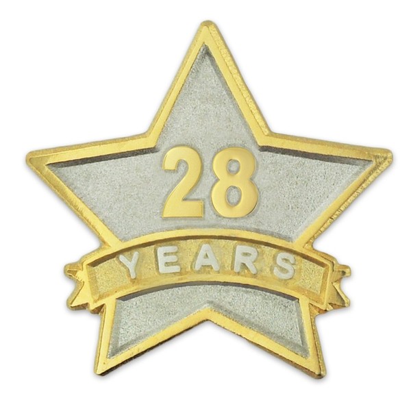 PinMart Year Service Award STAR Lapel Pin - Gold- &