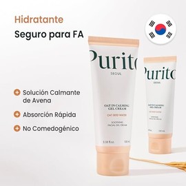 PURITO crema hidratante facial en gel con avena sativa 100 ml - gel hidratante facial para piel grasa y mixta - crema ligera calmante para rostro -...
