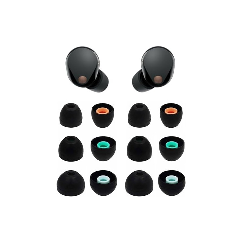 Rqker Eartips Compatible with Sony WF-1000XM5, S/M/L Sizes 6 Pairs