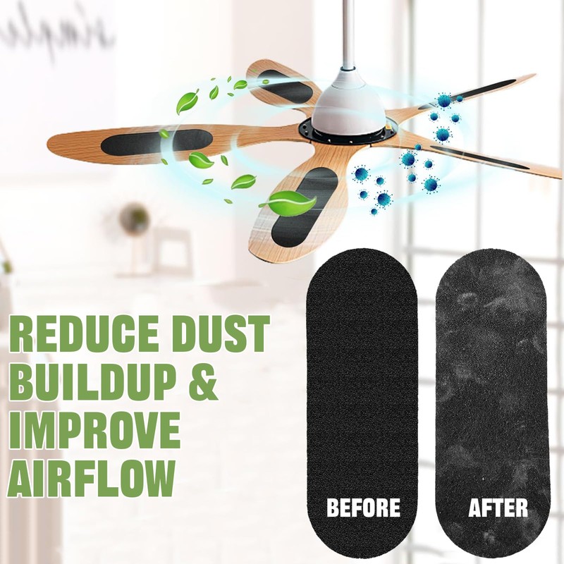 18PCS Ceiling Fan Filters For Blades,Activated Carbon Fan Air Purifier