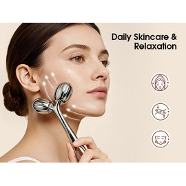 Beauty Massage Tool for Face and Neck Facial Tool Metal Rolling Head Facial Clean and Massage Roller