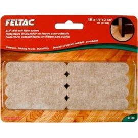 Madico Heavy Duty Self Adhesive Felt Strip Floor Saver Pack of 16 Pc. 1/2" X 2-5/8" (13x67mm)