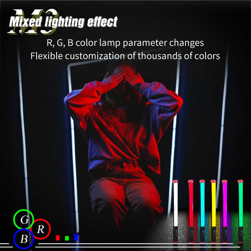 Portable Handheld RGB Tube Light LED Light Wand IPX8 30M