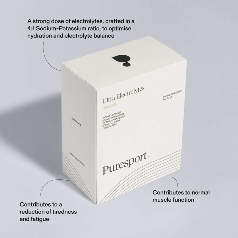 Puresport Ultra Electrolytes (Citrus Salt/15 Sachets) | Science-Backed Electrolytes Powder