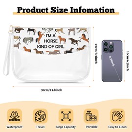Gfhzdmf Horse Gifts for Girls Horse Makeup Bag Foal Theme Gift for Daughter Sister Friend Foal Lover Mom Owner Present Clear Makeup Bag Christmas Graduation Birthday Travel Pouch With Zipper