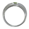 LES POULETTES BIJOUX - Rhodium silver wide rings, round peridot