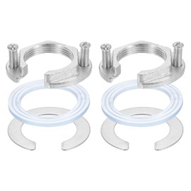 QUARKZMAN 2Sets Female Threaded Hex Nut 1-1/4" Stainless Steel 304 C Type Single Hole Faucet Nuts with C Type Gasket Faucet Fixing Tool Set