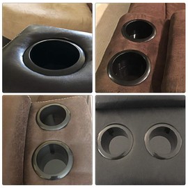 DOITOOL 2PCS Plastic Cup Holder Inserts for Car Replacement Drop in Cup Holder for Boat, Truck, Car, Sofa, Recliner, Poker Table (Black, 11x11x7cm)