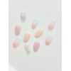Butterfly nail glitter gradient handmade nail tip - Oval /