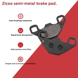 Front and Rear Brake Pads Brakes for Polaris RZR 170 2009-2016