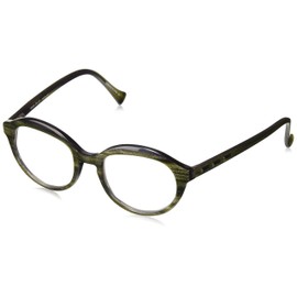 Vera Wang Women's Granite Round Reading Glasses, Olive, 48 mm + 2.25