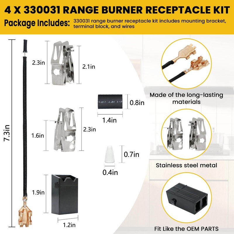 MP22YA Electric Range Burner Element Unit Set（2 pcs MP21YA 8"