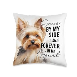 Dog Death Sympathy Gift Pet Memorial Gift Yorkie Yorkshire Throw Pillow