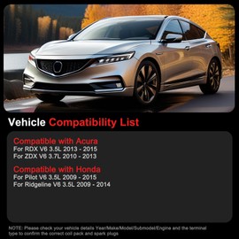 GPMMWPG Ignition Coil Pack and Spark Plugs Compatible with Honda Pilot 2009-2015, Ridgeline 09-14, Compatible with Acura RDX 3.5L 2013-2015, Spark Plugs Coil Packs Replaces# UF624 96599 Set of 6