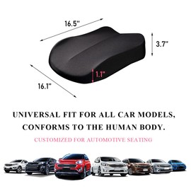 Gasedin Car Seat Cushion, Comfort Memory Foam Car Cushion, Non-Slip Auto Booster Seat Cushion for Improve Driving Vision, Suitable for Vehicles Trucks SUVs Car Accessories (Black)