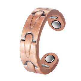 EnerCoppeX Copper Magnetic Ring for Women for Arthritis and Joint, Copper Ring Ladies Fingers Thumb 100% Solid Pure Copper Jewelry Gift Adjustable, Copper, magnets