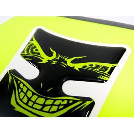 BIKE-label X502864VA Mini Tank Pad 3D Evil Eyes Dont Touch My Bike Neon Yellow
