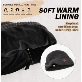 Wmcaps Men's Winter Thermal Knitted Hats for Men, Warm Fleece Running Hat Beanie Women's Men's Hat Winter, Windproof Winter Hat Men Lined and Padded Unisex Hat, darkgray