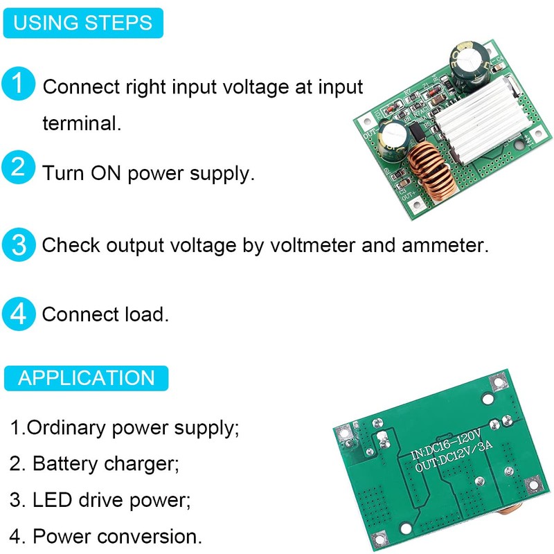 Youmile DC Down Module, Step-Down Power Supply Module, DC 16V-120V
