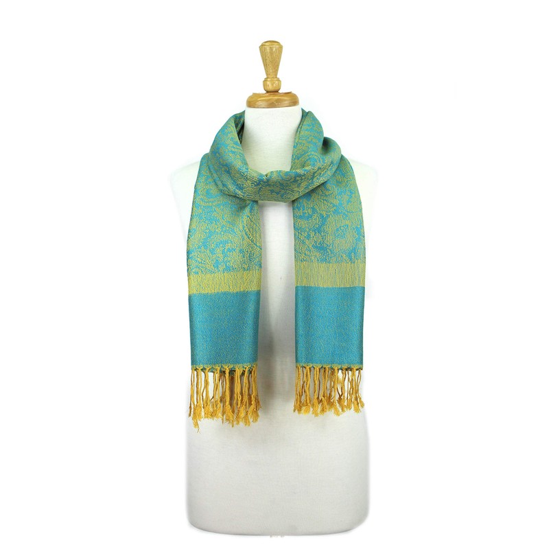 Paskmlna Paisley Jacquard Pashmina Shawl Wrap Scarf Stole, 018052, L