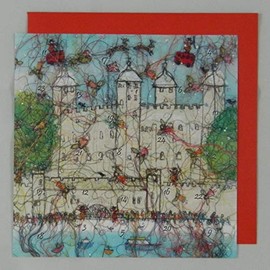 Swiss Kiss Tower Treasures Tower of London Christmas Advent Calendar Card 150 x 150 mm 24 small windows with coloured envelope