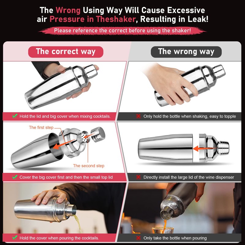 Cocktail Shaker Set Martini Shaker Set Bartender Set with Margarita