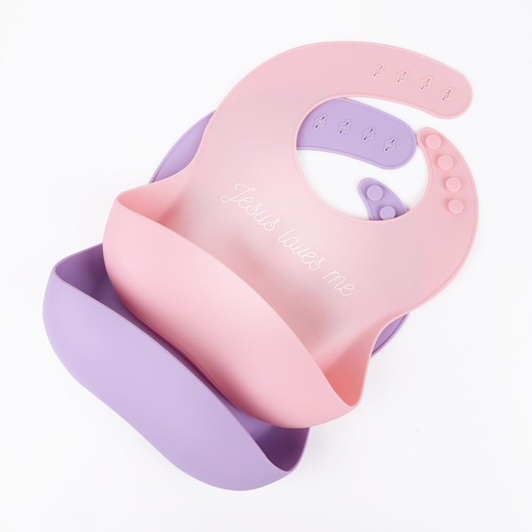 C+H Brothers Silicone Bibs with Food Catcher for Babies and