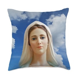 Blessed Mary, Mother of God, Our Lady of Medjugorje, Gospa Throw Pillow