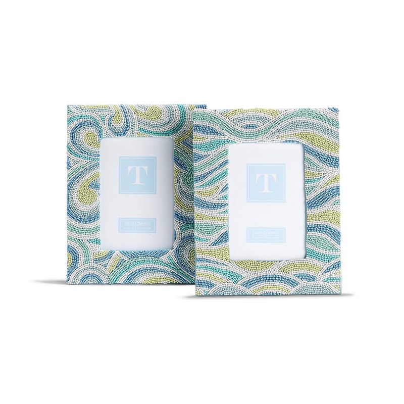 Two's Company Waves 4" x 6" Beaded Photo Frame Assorted