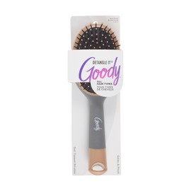 Goody Detangle It Oval Hair Brush, Detangler with Fine Flexible Bristles, Use as a Detangling or Styling Brush, Tackles Tangles & Knots, All Hair Types, Brown/Grey