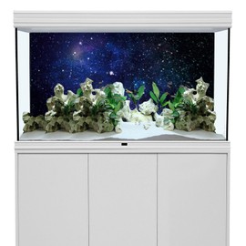 AWERT 30x18 inches Galaxy Aquarium Background Blue Starry Sky Universe Space Fish Tank Background Nebula Stars Terrarium Background