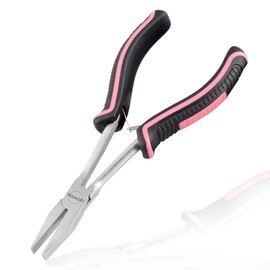 LEONTOOL Flat Pliers, Groove-free, Accessories, Long Flat Pincers, Handicrafts, Flat Head Lead Pliers, Mini Micro, Flat Nose Pliers, Long Reach, Pink, Women’s Size, Miniature, Lightweight, Easy for