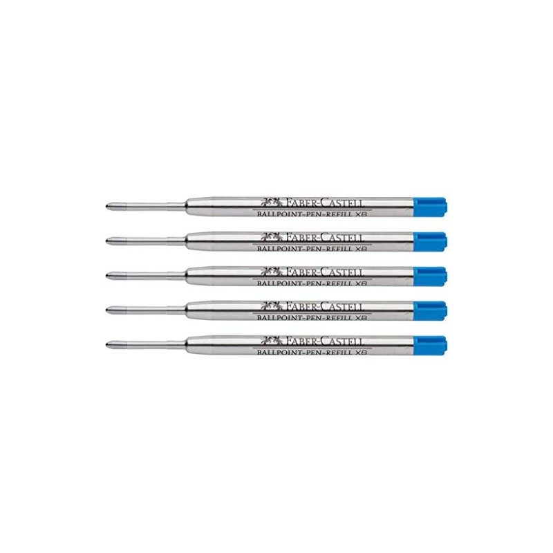 Faber-Castell Ballpoint Pen Refill (Pack of 5, Extra Wide, Blue)