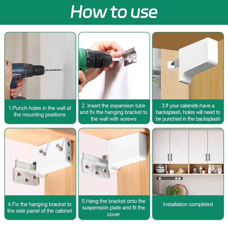 6 Piece Cabinet Hanger Set Wall Cabinet Holder Adjustable Hanging