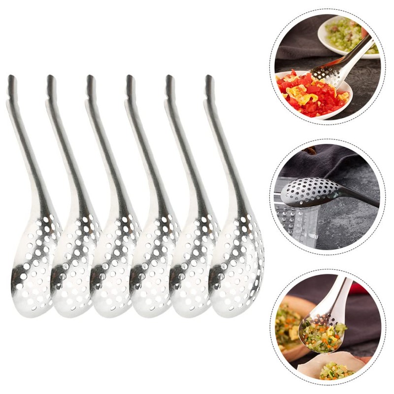 Gadpiparty Set of 6 Caviar Slotted Spoons Spherification Tools Kitchen