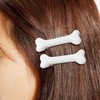Bone Hair Clips, 4 Pack 2.2" White Plastic Bone Hair