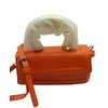 Denture case with removable dental model,orange leather