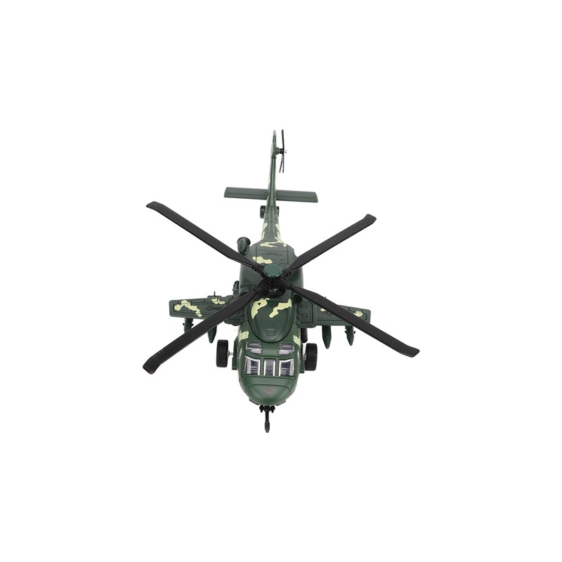 Diecast Metal Helicopter Model Sound Light Pullback Alloy Fighter Aircraft