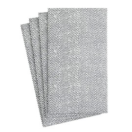 Caspari Jute Paper Linen Guest Towels in Charcoal, Pack of 12, (9762GG)