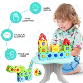 *Flex Kids Bubble 48 block fidget toy and puzzle game to releive anxiety in children with Autism. Toddler puzzles and bubble pop is an educational toy. Children toy shape construction with bubble pop.