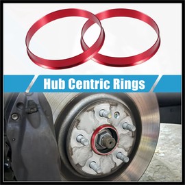 Hihaha Car Hub Centric Rings OD 65.1mm to ID 63.4mm Hub Centric Rings Wheel Bore Center Spacer Aluminum Alloy Red (Set of 4) Durable Material